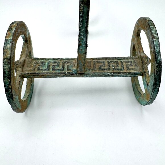 MCM Frederick Weinberg Style Greek Etruscan Warrior Horse Chariot Bronze Statue - Picture 6 of 10